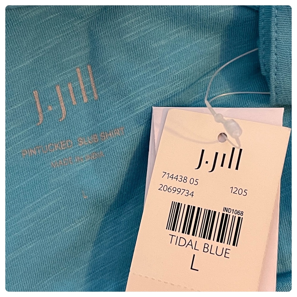 J. Jill Ling Sleeve 100% Cotton Button Down Top - Picture 6 of 7